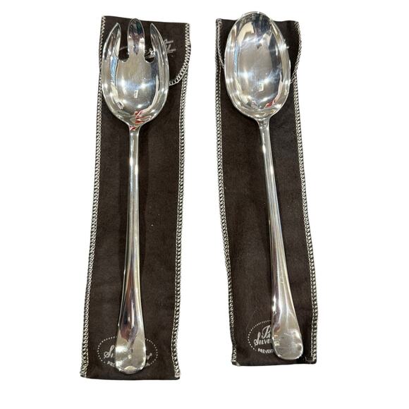 Gerity Georgian Serving Spoon Fork Salad Reproduction Silverplate‎ Vintage 13" - Picture 1 of 13